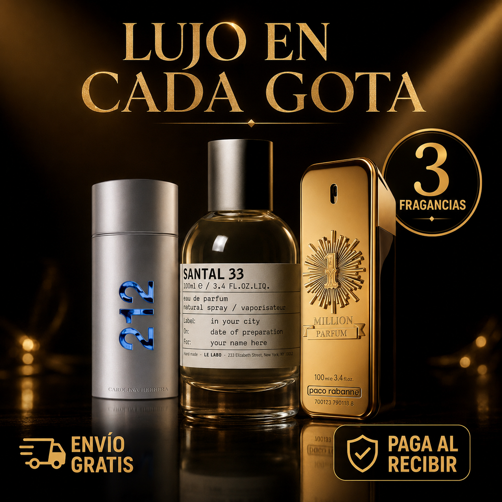 Combo Santal 33, one millon, 212 men
